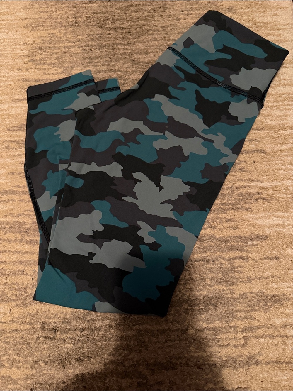 lululemon athletica Teal, Gray & Black Camo Leggings